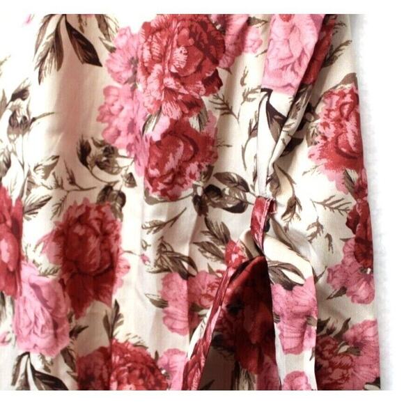 Shein Maxi Dress Halter Neck Women L Satin Beige Pink Floral Summer Beach - Picture 8 of 16